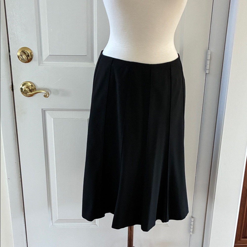 Vintage GUC Talbots black paneled lined a-line flare skirt